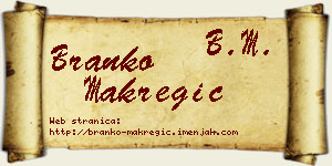 Branko Makregić vizit kartica